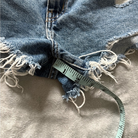 Forever 21 Blue Jean Shorts Distressed Frayed Hem - Picture 4 of 5